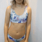 reversible tankini swim set with flowers and purple butterflies