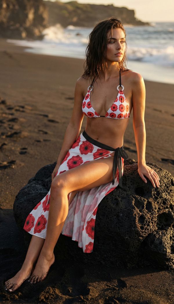 Lara Wrap Skirt in Very Poppy