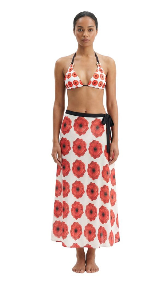 Lara Wrap Skirt in Very Poppy